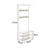 Metal Coat Hat Rack Standing Clothes Stand Rail 8 Hooks & 3 Tier Shoe Rack Bench