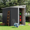 5X7FT Steel Metal Outdoor Garden Tool Storage Shed Bike Bin Store PentRoof Shelf