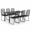 7 Piece Garden Dining Set Black I6L0
