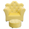 Velvet Kids Mini Sofa Children Armchair with Footstool Toddler Boys Girls Gift