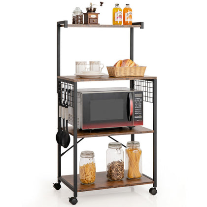 4-Tier Kitchen Baker’s Rack Industrial Utility Storage Shelf Microwave Stand