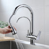 3 Ways Kitchen Mixer Taps Pure Water Filter Pull Out Spray Head Swivel Spout Tap