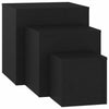 Living Room Modern Side Tables 3 pcs Black Chipboard