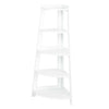 5 Tier Wood Corner Shelf Stand Wood Display Storage Rack Home Furniture White