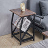 Sofa Side Table Rustic Industrial End Telephone Table 2 Tier Shelves Bookcase