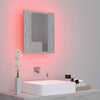 Vanity Cloakroom RGB LED Bathroom Mirror Cabinet Concrete Grey Unit 40x12x45cm