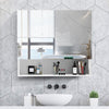 Mirror Doors Bathroom Cabinet Wall Mounted Storage Cupboard Adjustable Shelves