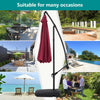 Sun Parasol Garden Sun Shade Umbrella Patio Outdoor Banana Parasol with Base Kit