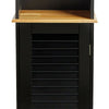 Tall Bathroom Cabinet | Black Wooden Tallboy Storage Cupboard w/ Shelves