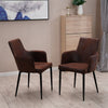 Set of 2 Faux Leather/Suede Dining Chairs Metal Legs Reception Restaurant Chair
