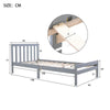 Merax Single Bed 3ft Solid Wooden Bed Frame Bedroom Furniture Adults/Kids 90x190