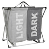 Large 3 Section Laundry Basket Washing Clothes Bag Hamper Folding Organiser Rack