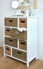 TETBURY Large White Storage Cabinet, Chest of Drawers, storage baskets ASSEMBLED