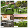 Outdoor Picnic Table and Bench Set Heavy-Duty Garden Furniture Gathering/Part