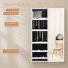 Wall-mounted Jewelry Storage Cabinet Sliding Door Jewelry Armoire W/ Mirror