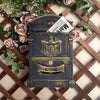 Vintage Wall Mounted Mail Letter Box Lockable Steel Post Mailbox Large Postbox