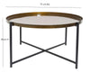 Cassia Round Metal Foldable Tray Top Coffee Table,Antique Brass/Black-CFT51BS/BK