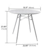 31'' Kitchen Round Dining Table Mid-century Wooden Top for Living Room and Cafe