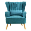 Nordic Fabric Upholstered Accent Sofa Armchair Scalloped Wing Back Tub Chair New