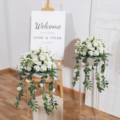Artificial Rose Hydrangea Flowers Bouquet Leaves Balls Wedding Home Garden Decor