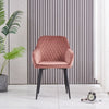 Set of 2/4 Dining Chairs Velvet Padded Seat Metal Legs High Back Chairs Kitchen