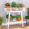 2 Tier Large Wood Plant Stand Table Hallway Balcony Window Table Plant Shelf Dec