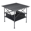 Folding Camping Table Portable Outdoor Garden Dining Picnic Fishing BBQ w/Basket