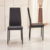 2Pcs Black Dining Chairs Kitchen Dinning Room Faux Leather Metal Leg Padded Seat