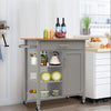 Kitchen Island Trolley Cart Cupboard Drawer 3 Tiers Storage Shelves Dining Room