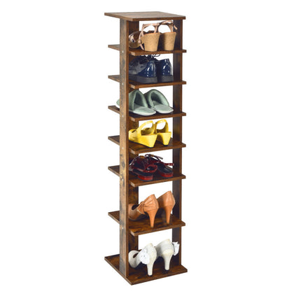 7-Tier Shoe Rack Hallway Shoe Storage Organizer Stand Bathroom Dispaly Shelf