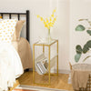 End Table Coffee Table Side Table Bedside Table for Small Space Gold