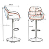 2/4X Luxury Bar Stools Velvet Padded＆Armrest Swivel Bar Chairs Breakfast Kitchen
