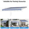Awning Manual Outdoor Garden Canopy Patio Sun Shade Shelter Blue White 250X200CM