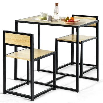 3 Pieces Dining Table & Chair Set Bar Kitchen Breakfast Furniture Space Saving