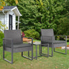 Three-Piece Rattan Garden Furniture 2 Seat Bistro Table Chair Outdoor Patio Set