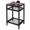 Industrial Bedside Table Side End Table Nightstand Storage Mesh Metal Shelves