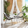 Set of 3 Indoor Outdoor Furniture Garden Patio String Egg Chair & Coffee Table