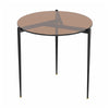 Round Glass Coffee Table Simple Center Table Modern Living Room Furniture Tawny
