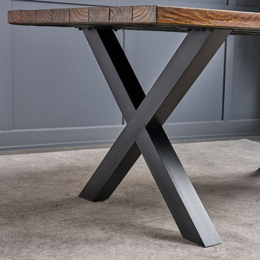 2PCS/Set Black Industrial Metal X Shape Table Legs Desk Bench X Cross Frame Legs