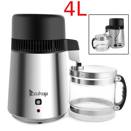 4L Water Distiller 750W Electric Purifier Filter with Glass Bottle Dental