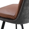 2* Mix Color Dining Chairs Faux Leather Padded Seat Metal Legs Chair Brown Grey