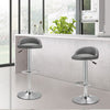 Pair of Grey / Black Bar Stools Gas Lift Swivel Home Kitchen Breakfast Chairs