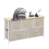 5 Drawers Chest of Drawers Cabinet Fabric Storage Room Spacing Organizers