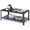 Industrial Coffee Table Vintage Retro End Table Living Room Furniture Mesh Shelf