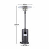 13KW Gas Patio Heater with Wheels Stainless Steel Outdoor Garden Burner Warmer