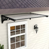 Black/Grey Outdoor Front Door Canopy Porch Shade Patio Roof Awning Rain Shelter