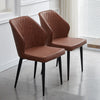 2/4/6pcs Dining Chairs Set Faux Leather Seat Back Metal Legs Kitchen Chair