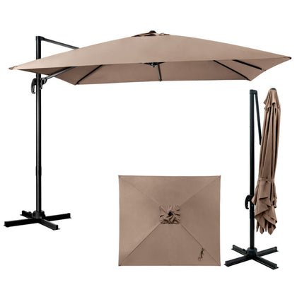 Patio Square Offset Umbrella Garden Cantilever Parasol Large Outdoor Sun Shade