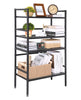 Adjustable Metal Shelf 4-Tier Storage Rack with 4 Hooks For Kitchen, Office