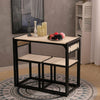 Industrial Living Room Dinette Table and Chair Set Small Space Compact Breakfast